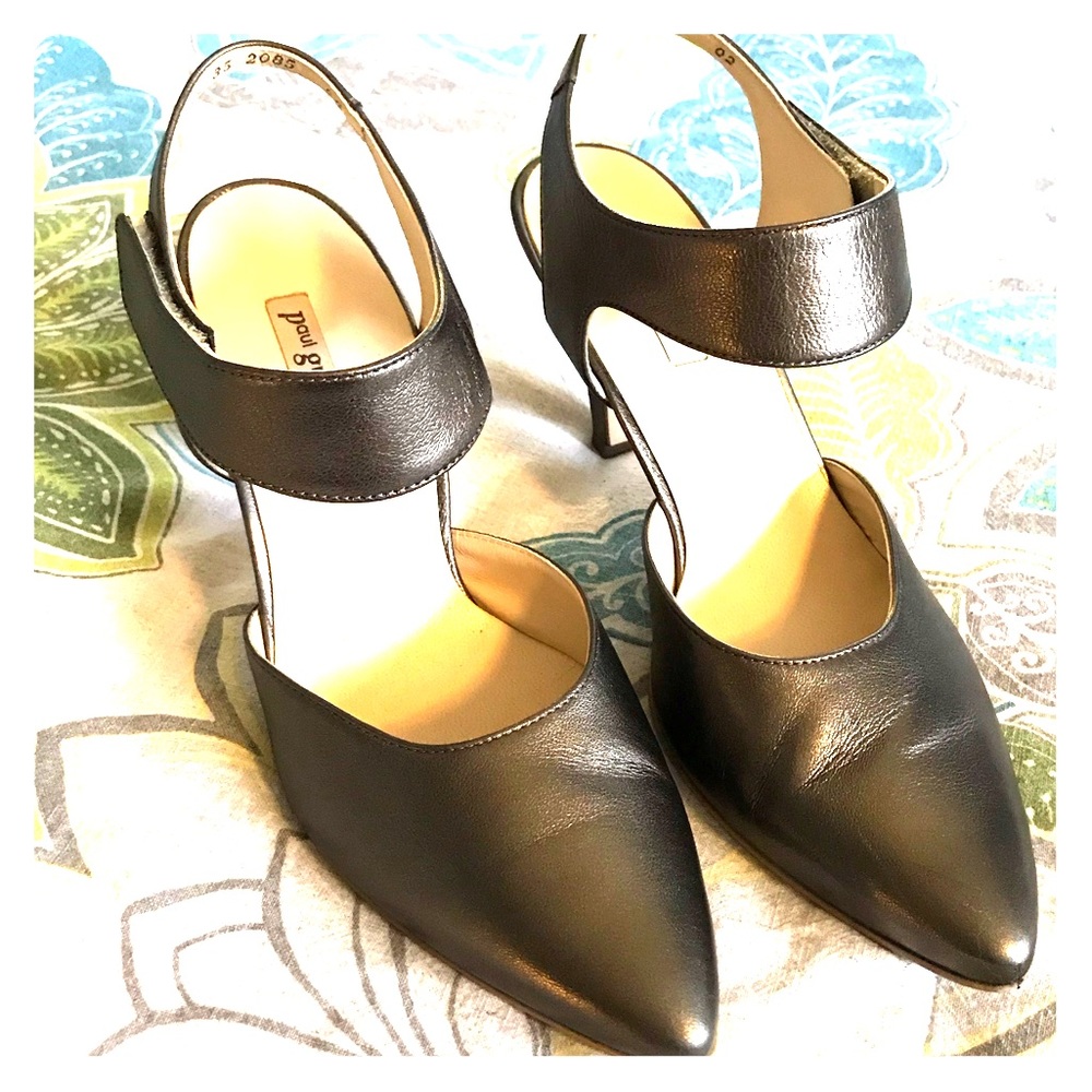 Paul Green Nicolette Pointy Toe Pumps Pewter Heels